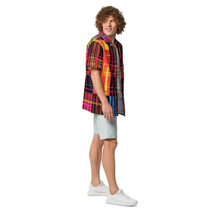 Funky Plaid Button Shirt for Raves & Festivals