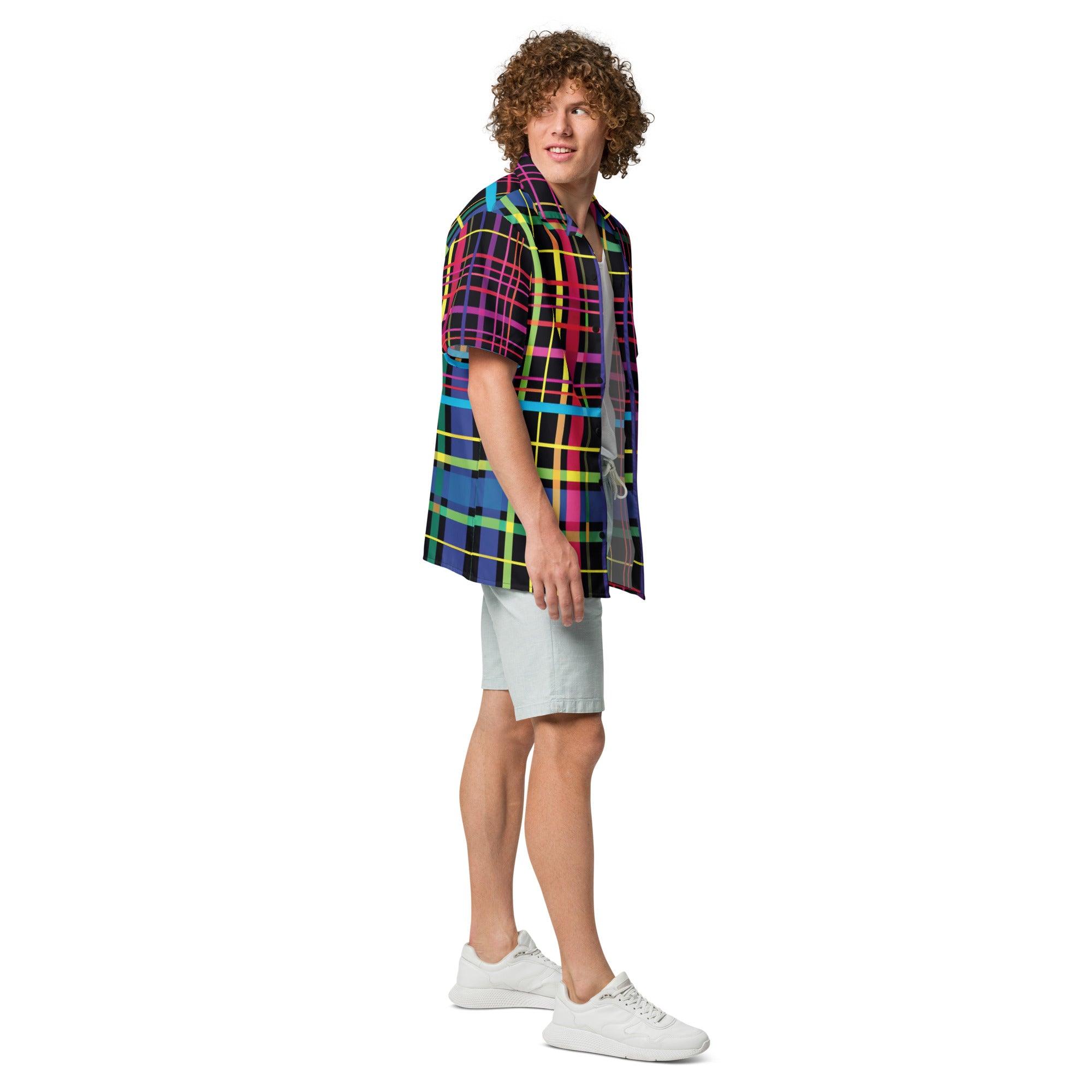 Festival-Ready Playful Plaid Button Shirt