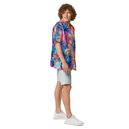 Playful Mushroom Button Shirt for Rave & Festival
