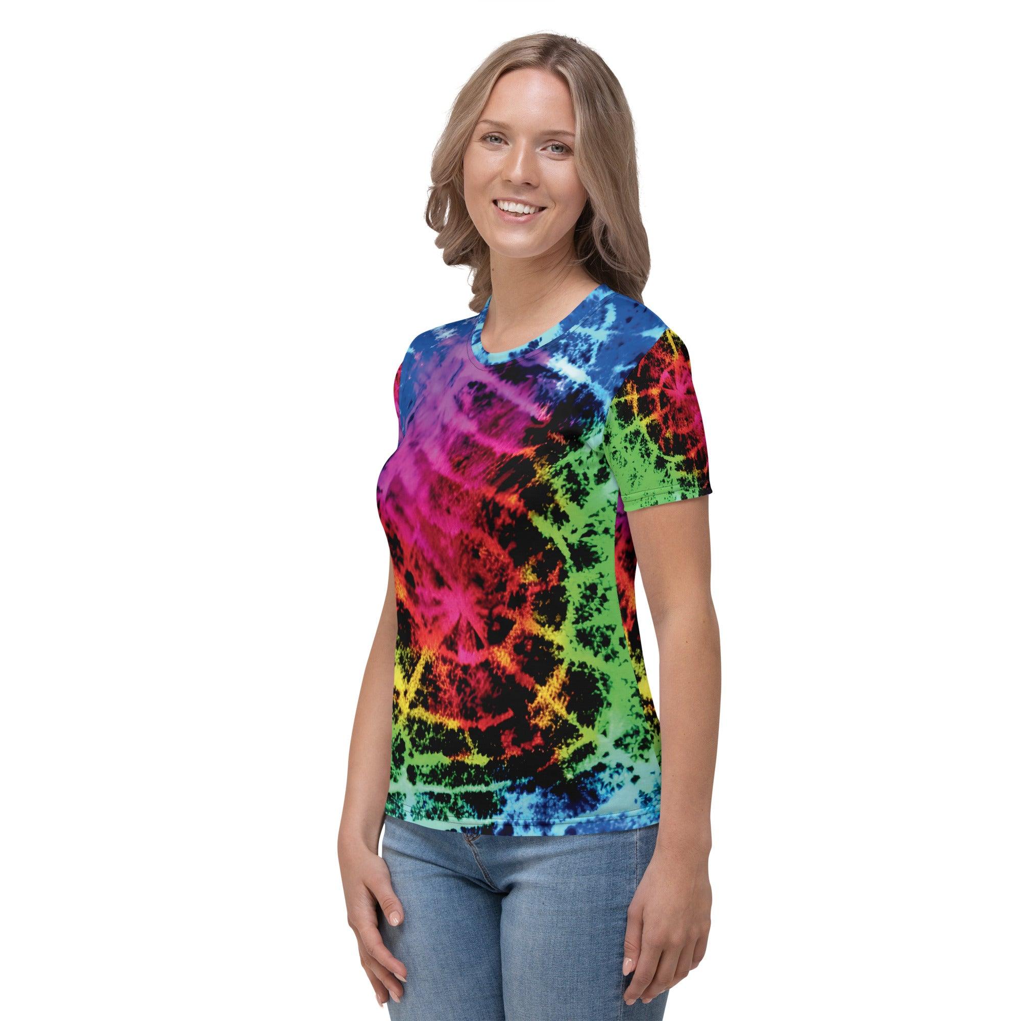 Neon Tie-Dye Festival Vibe T-shirt for Women