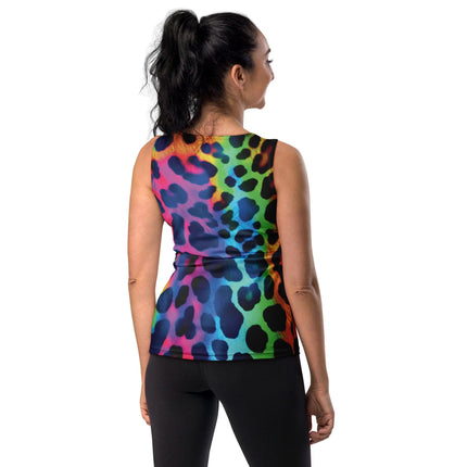 Neon Leopard Print Tank Top for Raves & Festivals