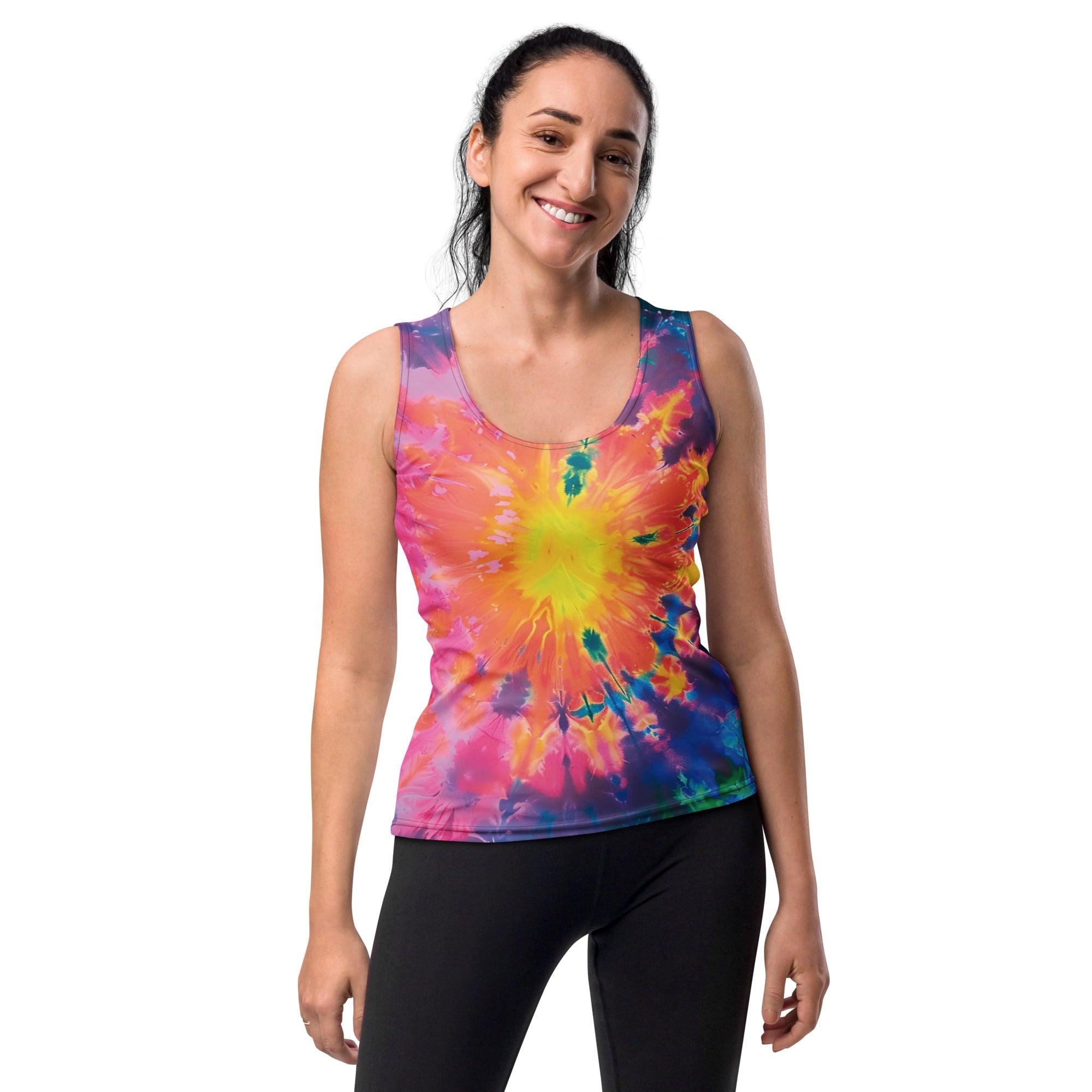Vibrant Groovy Tie-Dye Tank Top for Festivals