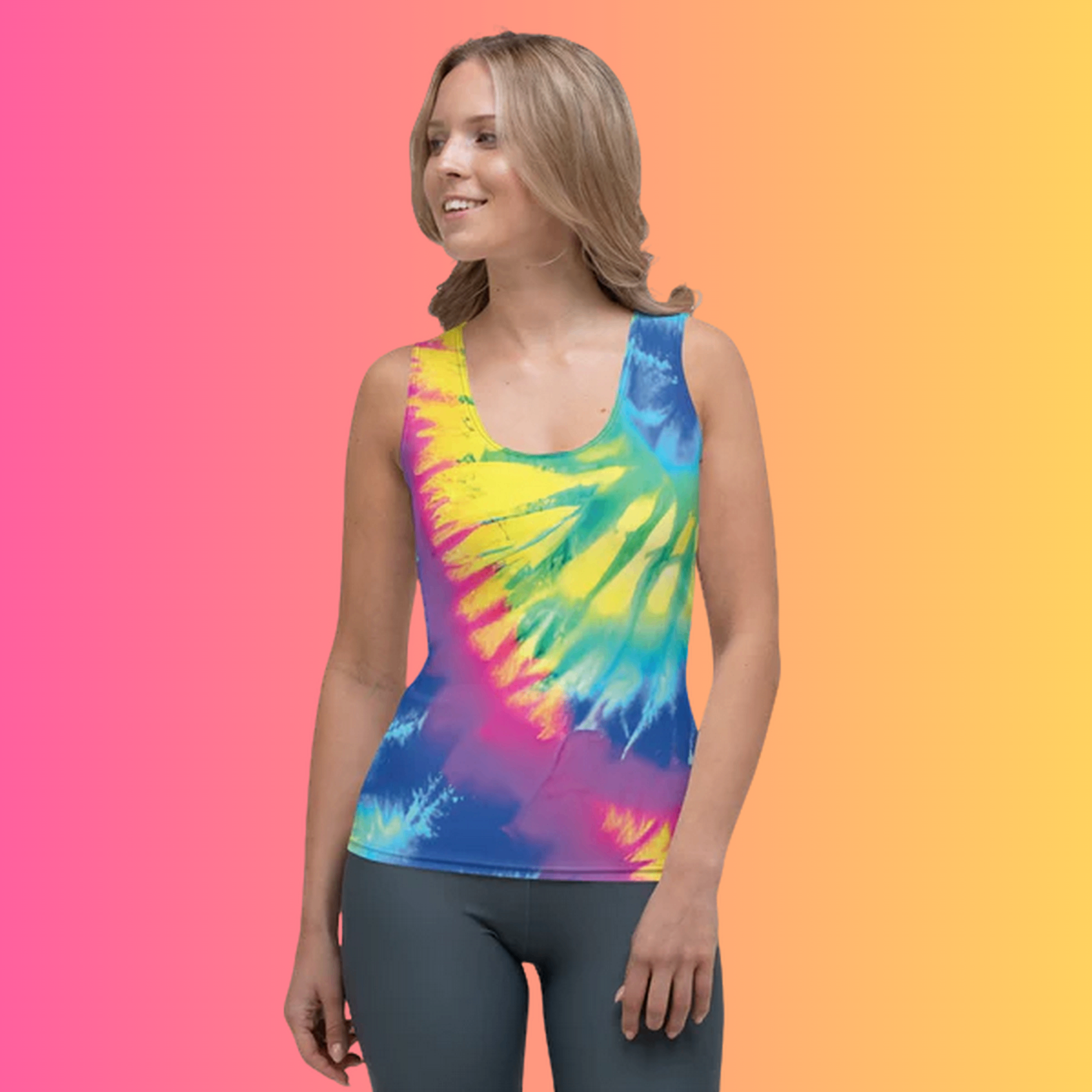 Vibrant Groovy Tie-Dye Festival Tank Top