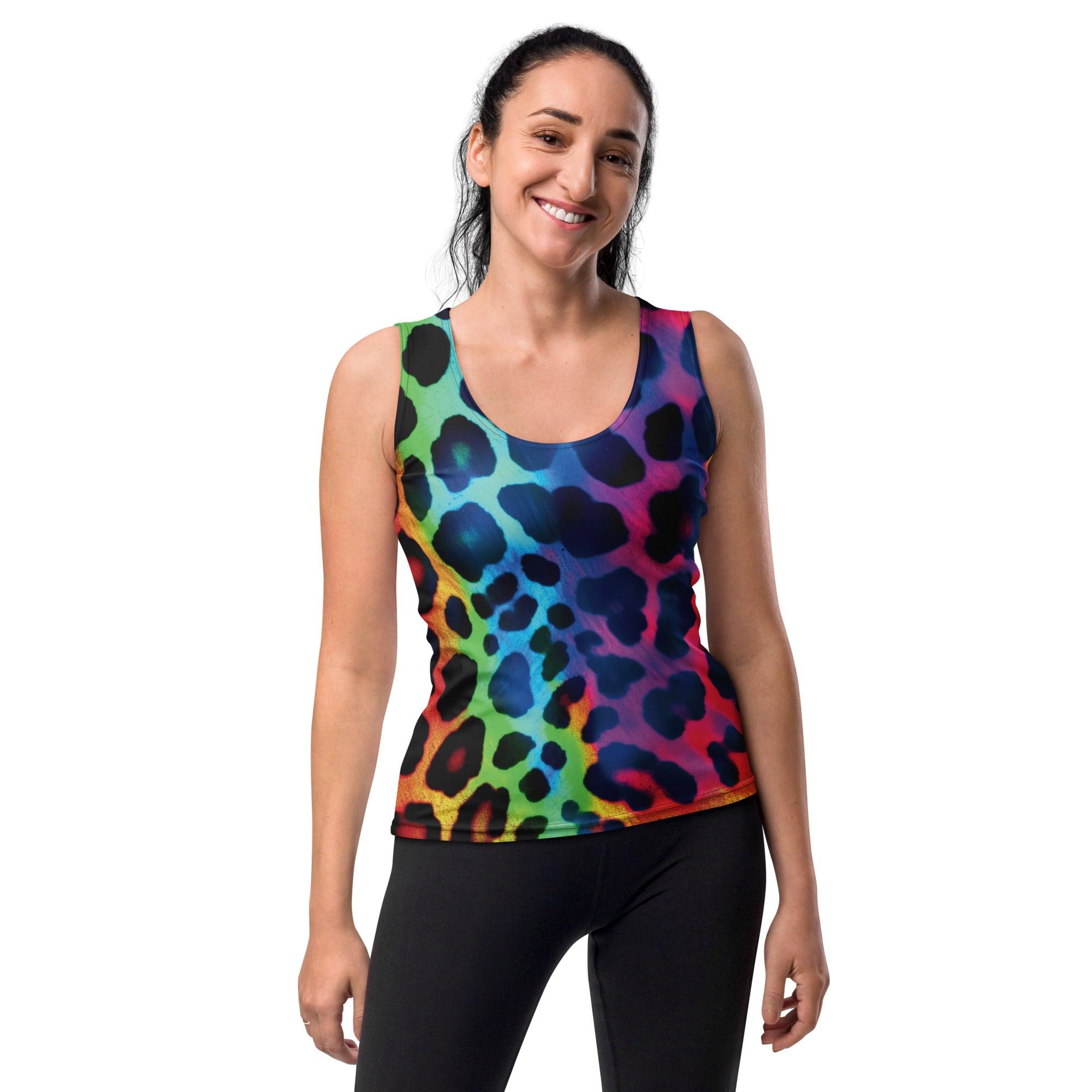 Neon Leopard Print Tank Top for Raves & Festivals
