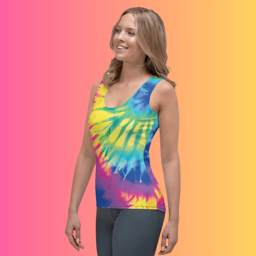 Vibrant Groovy Tie-Dye Festival Tank Top