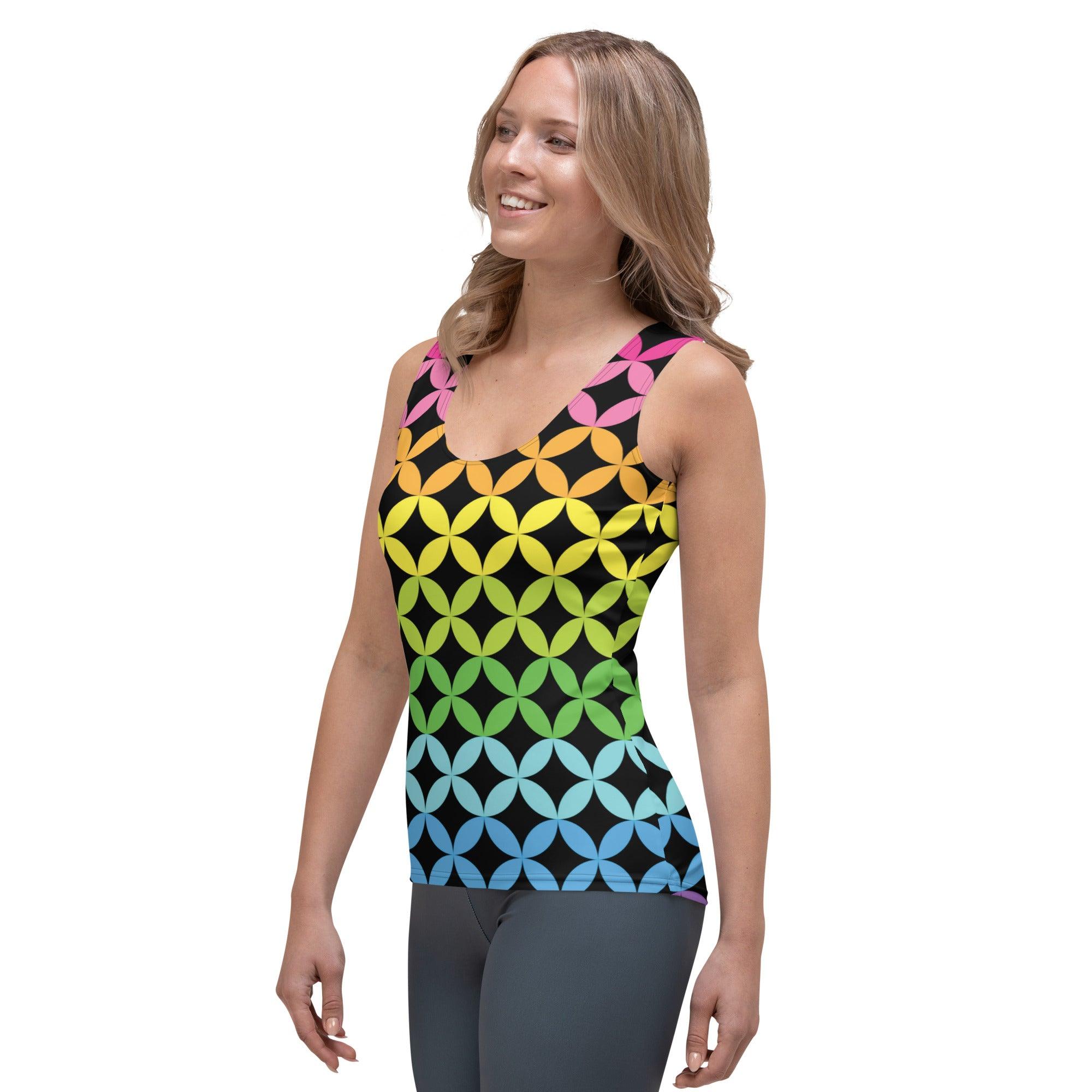 Vibrant Rainbow Stripe Festival Tank Top