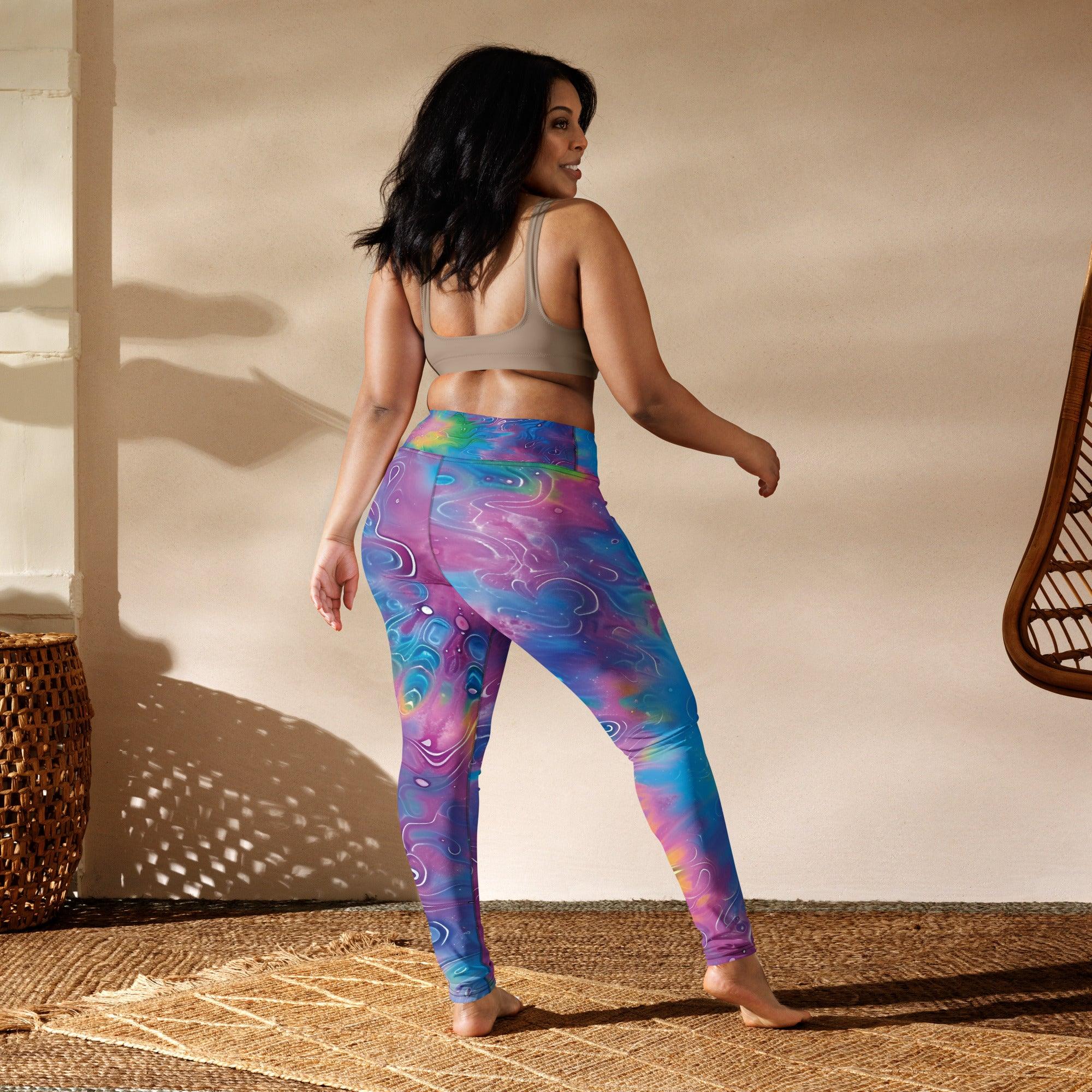 Vibrant Tie-Dye Yoga Leggings for Raves and Festivals
