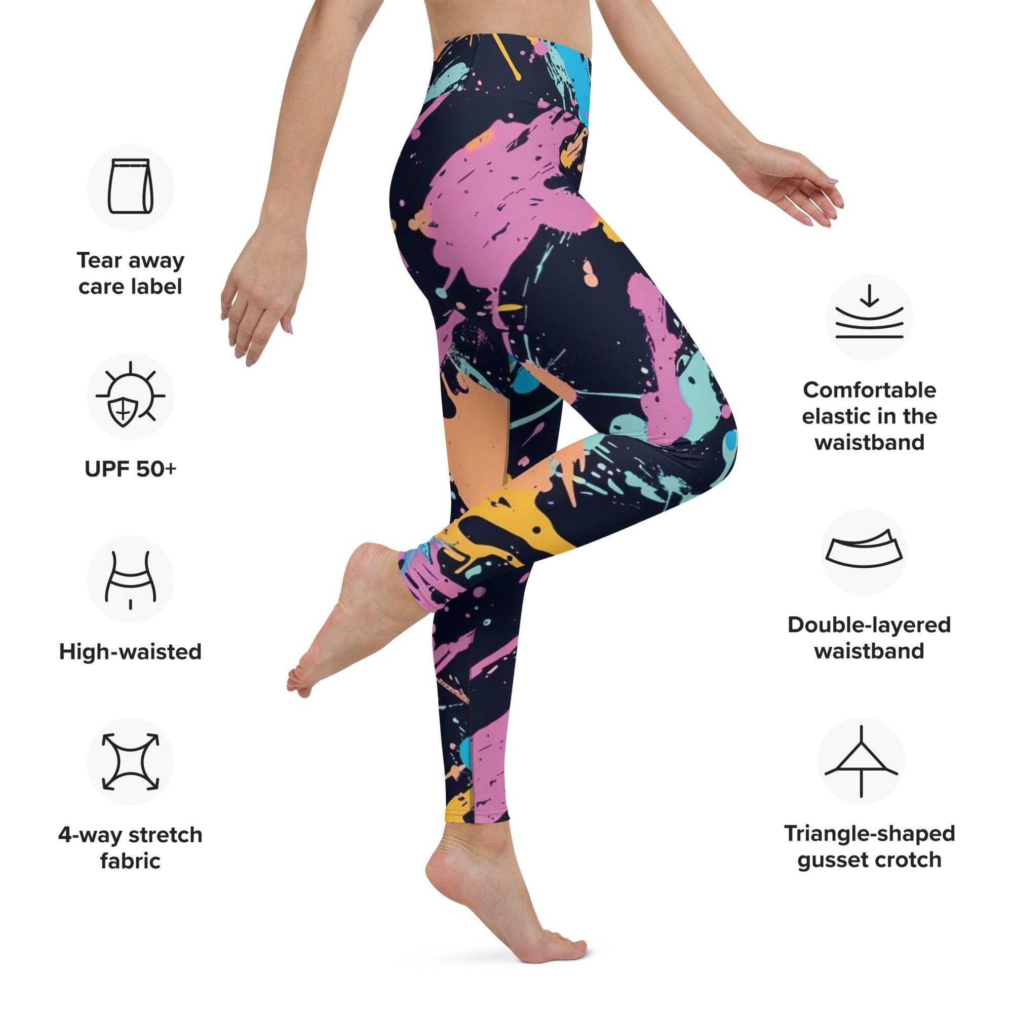 Vibrant Paint Splatter Yoga Leggings for Festivals