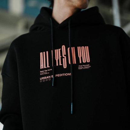 Oversize 'All Eyes on You' Graphic Hoodie - Abstract Streetwear Sweatshirt