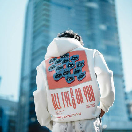 Oversize 'All Eyes on You' Graphic Hoodie - Abstract Streetwear Sweatshirt
