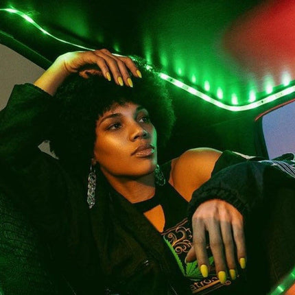 Almond Glow-in-the-Dark Neon Yellow Nails – Press-On Acrylic Nails for Parties, Festivals & Everyday Glam