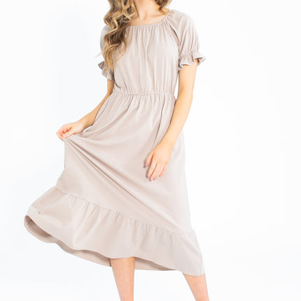 Amy Puff Sleeve Midi Dress