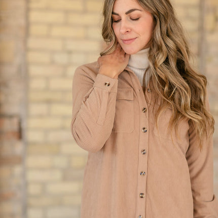 Anika Corduroy Shirt Dress - FINAL SALE