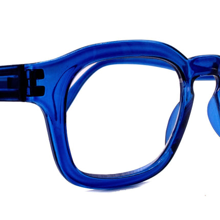 Apollo, (Blue Light Glasses) (Computer Reading Glasses) Reduce Eyestrain A/R Anti Glare +1.25... +3.00, Large Square (Blue) NY Fifth Avenue.