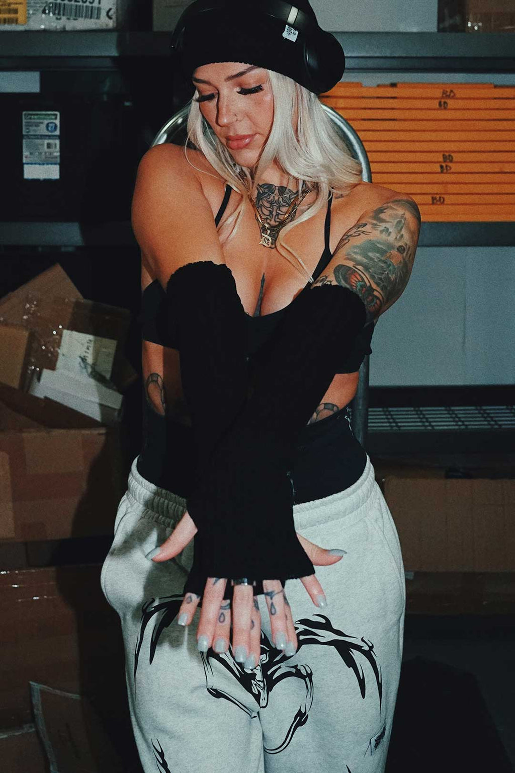 Long Knitted Fingerless Gloves