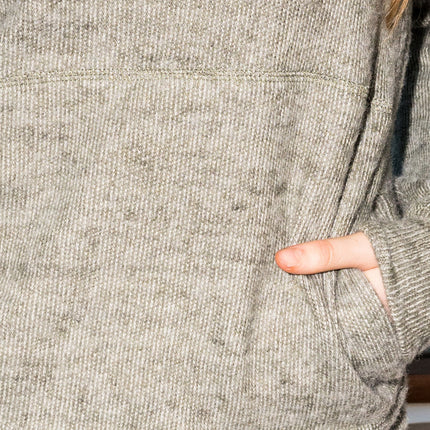 Women's Melange Knit Pullover Hoodie - Army