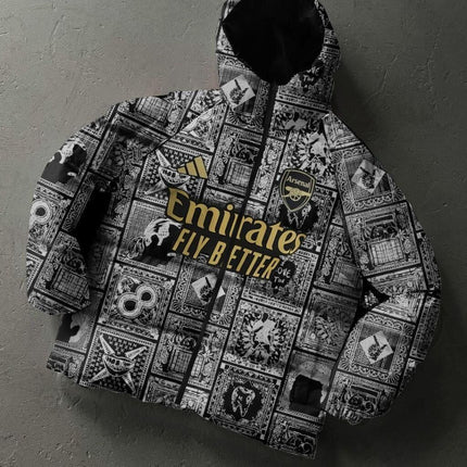 Arsenal Printed Puffer Jacket - Unisex Parachute Fabric - Regular Fit