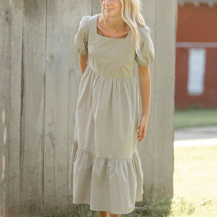 Ava Square Neck Midi Dress - FINAL SALE