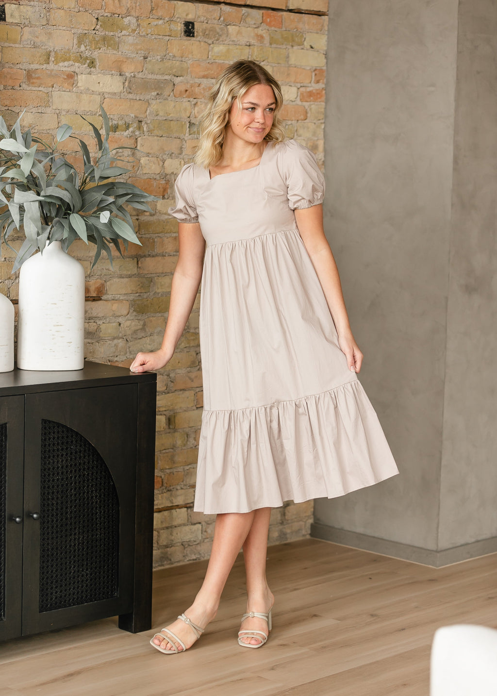 Ava Square Neck Midi Dress - FINAL SALE