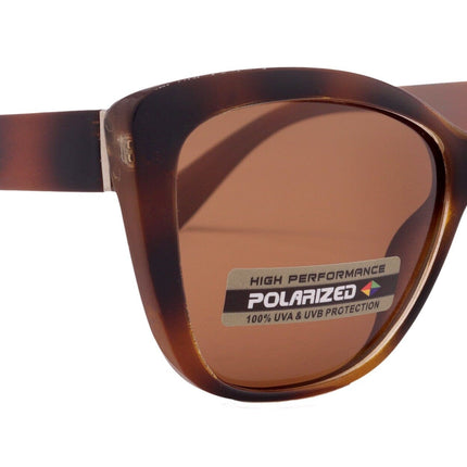Avery, (Polarized) Women Sunglasses, 1.1mm Polarized Amber Lenses, 100% UVA UVB Protection (Stripes, Brown) (Cat Eye) Trendy NY Fifth Avenue