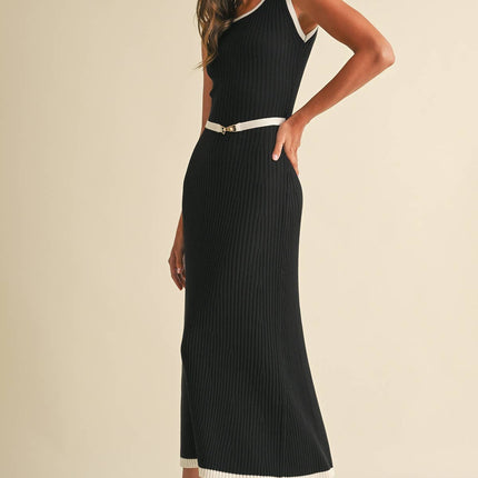 Sleeveless Sweater Midi Dress