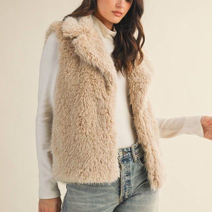 Taupe Faux Fur Vest