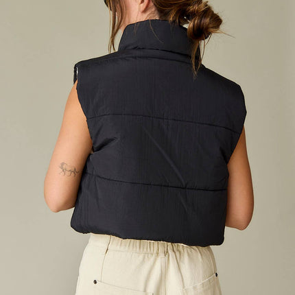 Reversible Cropped Puffer Vest