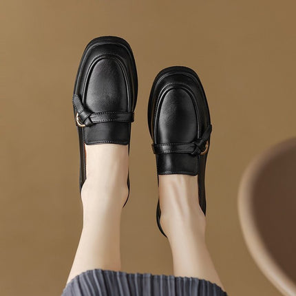 Women’s Round Toe Slip-On Casual Shoes – Low Heel Comfort