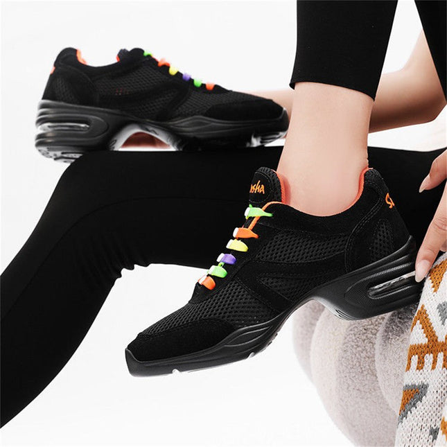 Women’s Air Cushion Mesh Modern Dance Shoes — Slip-On Style