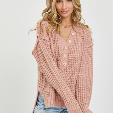 Ivory Waffle Knit Sweater