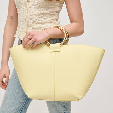 Black Luxe Tote with Gold Handle