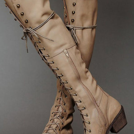 Women’s Over-the-Knee Boots – Round Toe Stylish Tall Winter Boots