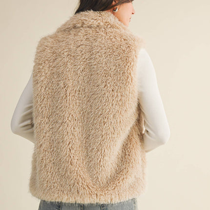 Taupe Faux Fur Vest