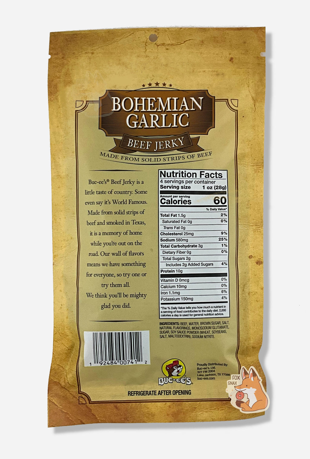 Buc-ee's Bohemian Garlic Beef Jerky