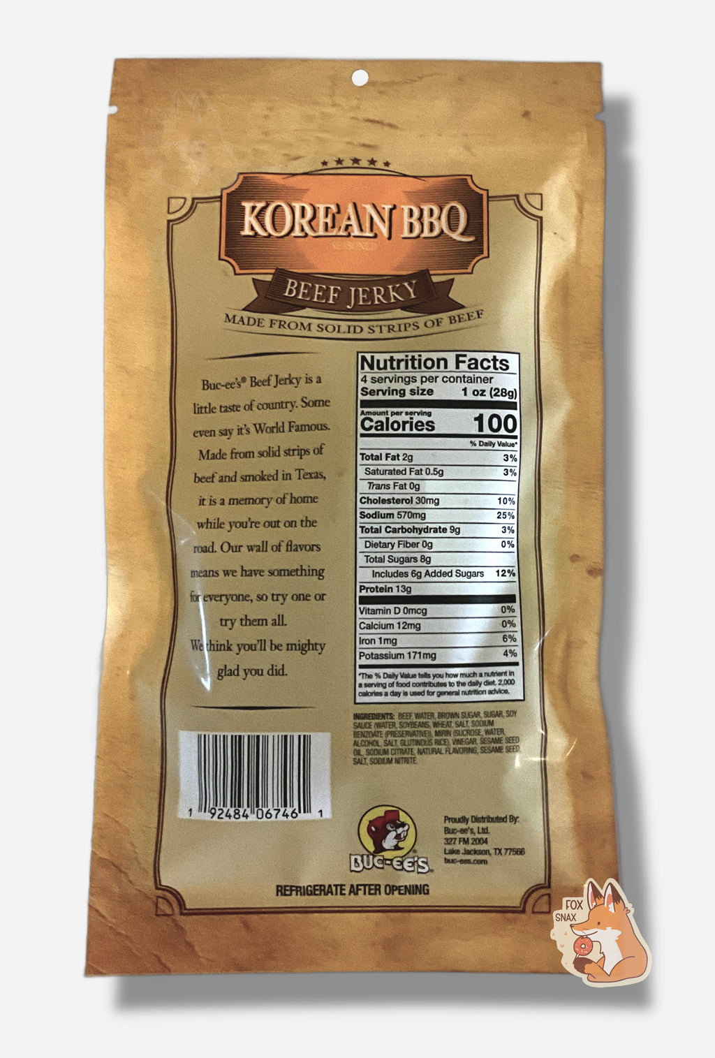 Buc-ee's Korean BBQ Beef Jerky
