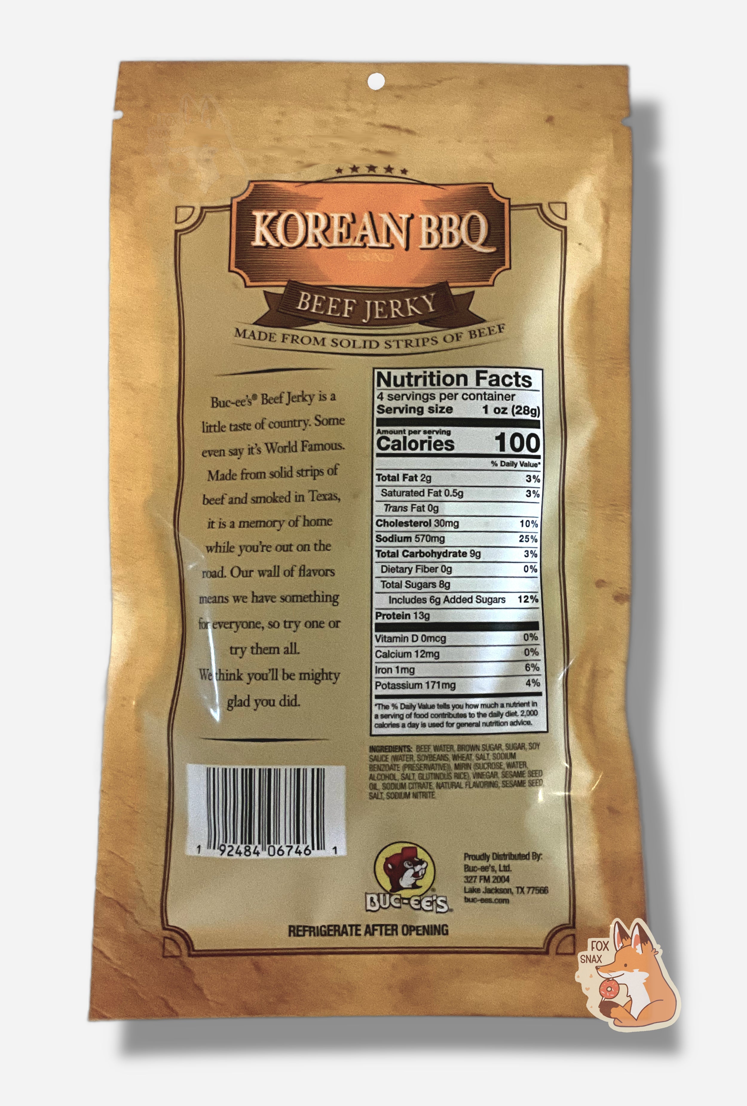 Buc-ee's Korean BBQ Beef Jerky