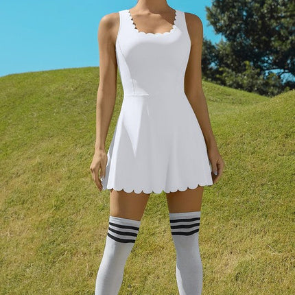Women Workout Golf Tennis Dress with Shorts Pocket