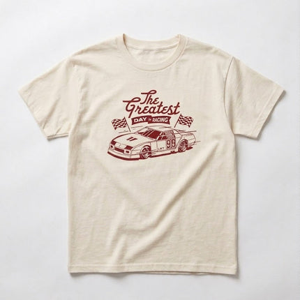 GREATEST DAY IN RACING TEE - CREAM (FRONT ONLY)