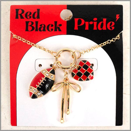Red & Black Gameday Charm Necklace