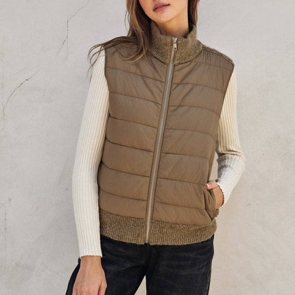 Sherpa and Puff Contrast Vest