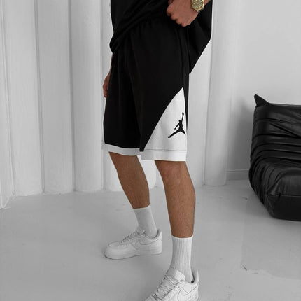 Black & White Jordan-Inspired Two Piece Set – Men’s Casual Sportswear Outfit