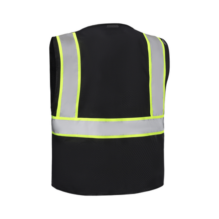Kiwi High Visibility ANSI/ISEA 107-2020 Reflector Contrast Trimmed Black Safety Vest [70200]