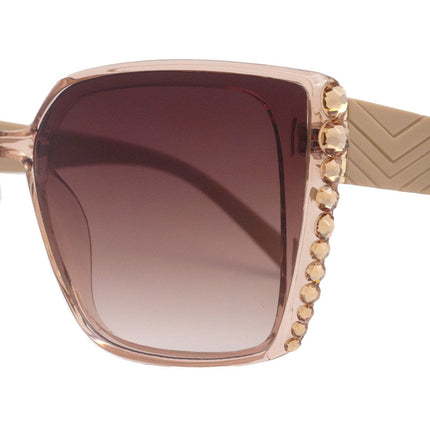 Aurora Bling Women Sunglasses Brown Genuine European Crystals, 100% UV Protection. NY Fifth Avenue