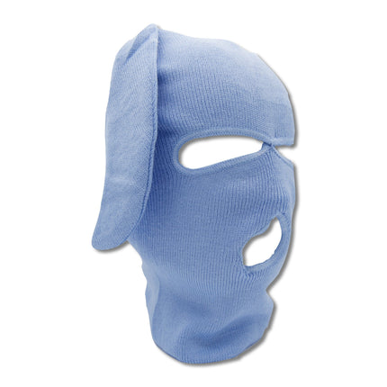 Blue Bunski 3-Hole Balaclava – Baby Blue Bunny Ear Ski Mask for Kawaii Fashion & Winter Sports