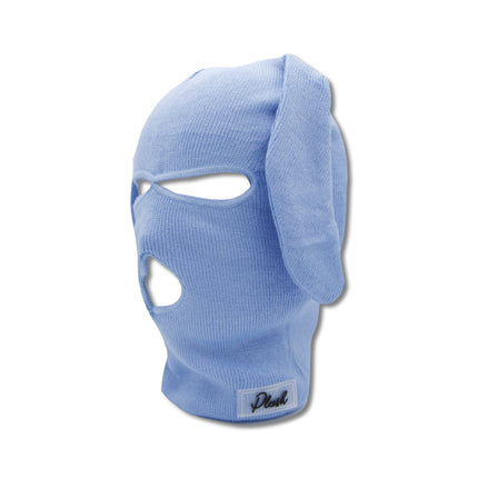 Blue Bunski 3-Hole Balaclava – Baby Blue Bunny Ear Ski Mask for Kawaii Fashion & Winter Sports