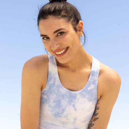 Blue Tie-Dye Bra Tank