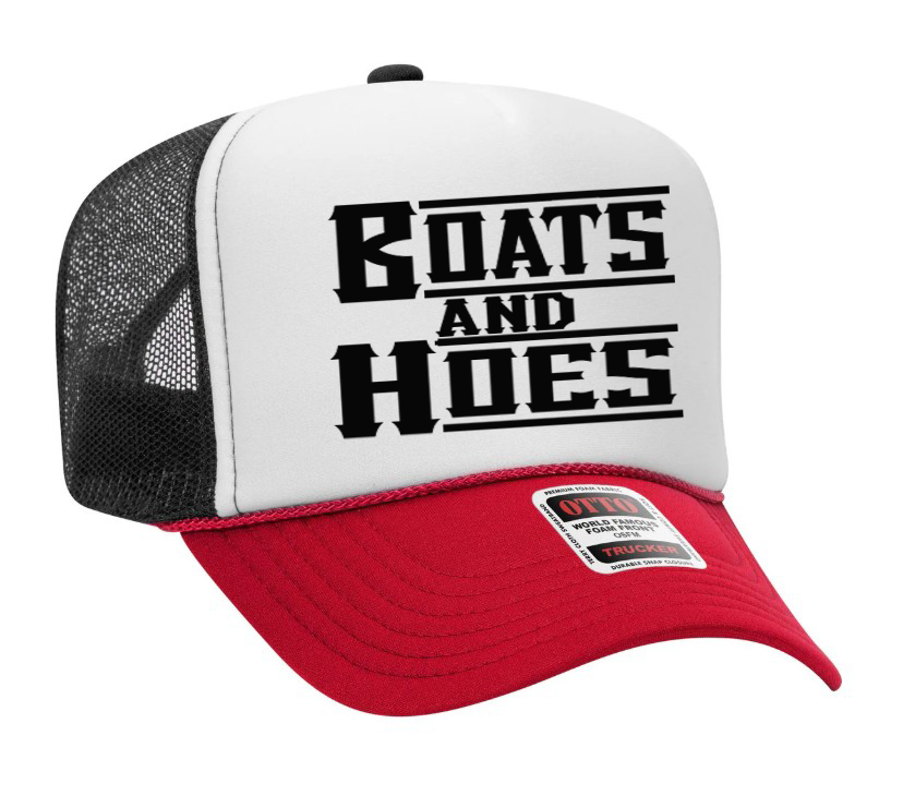 Boats and Hoes Black Adult Otto Foam Trucker Hat