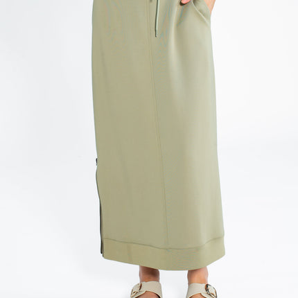 Bradi Side Zipper Athletic Midi Skirt