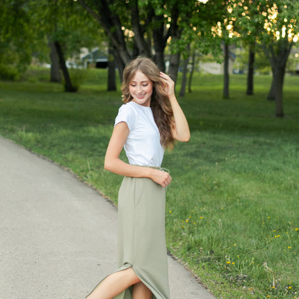 Bradi Side Zipper Athletic Midi Skirt