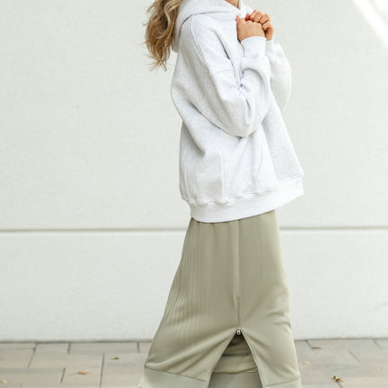 Bradi Side Zipper Athletic Midi Skirt